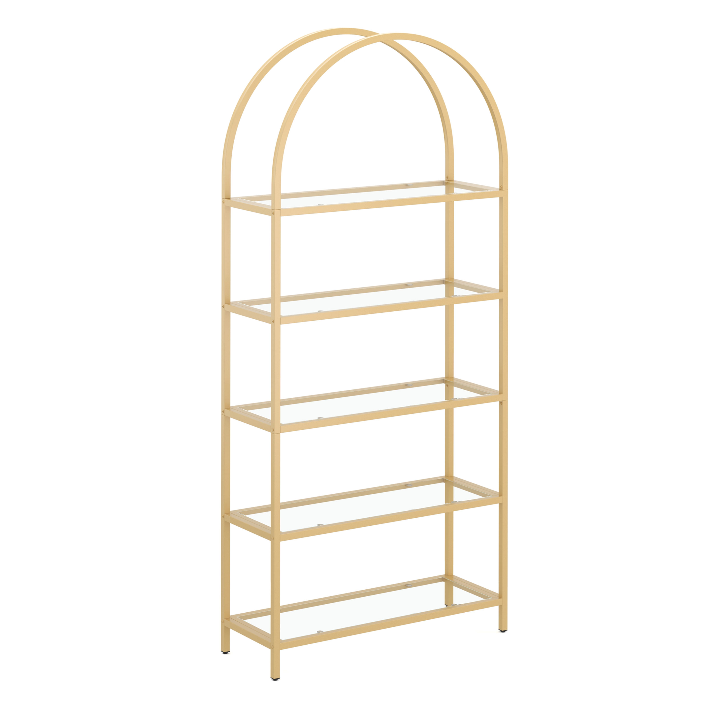 Bücherregal Glas Tyro 83 x 183 cm Gold