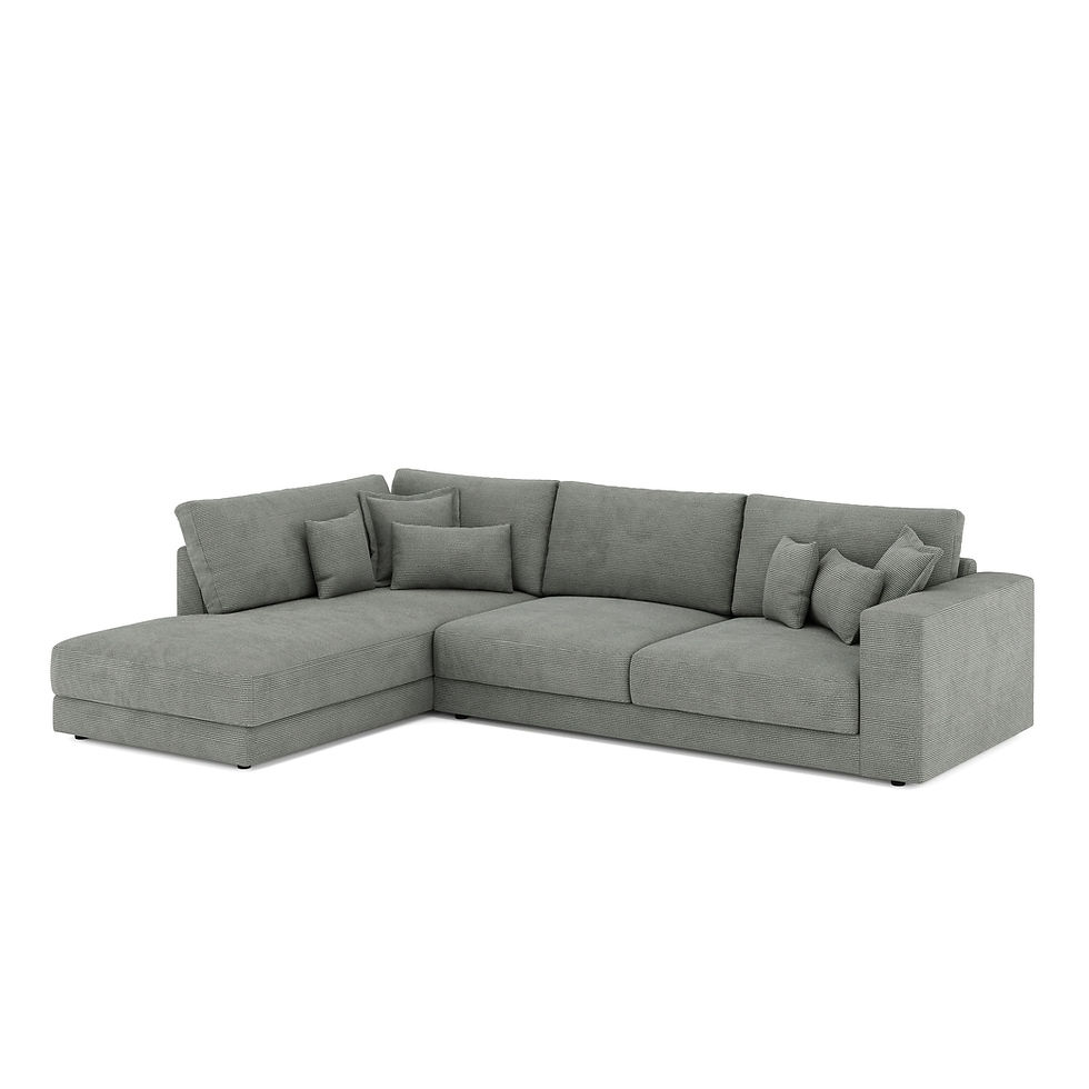 Anthrazitfarbenes TARJA Cord Ecksofa links Schweiz