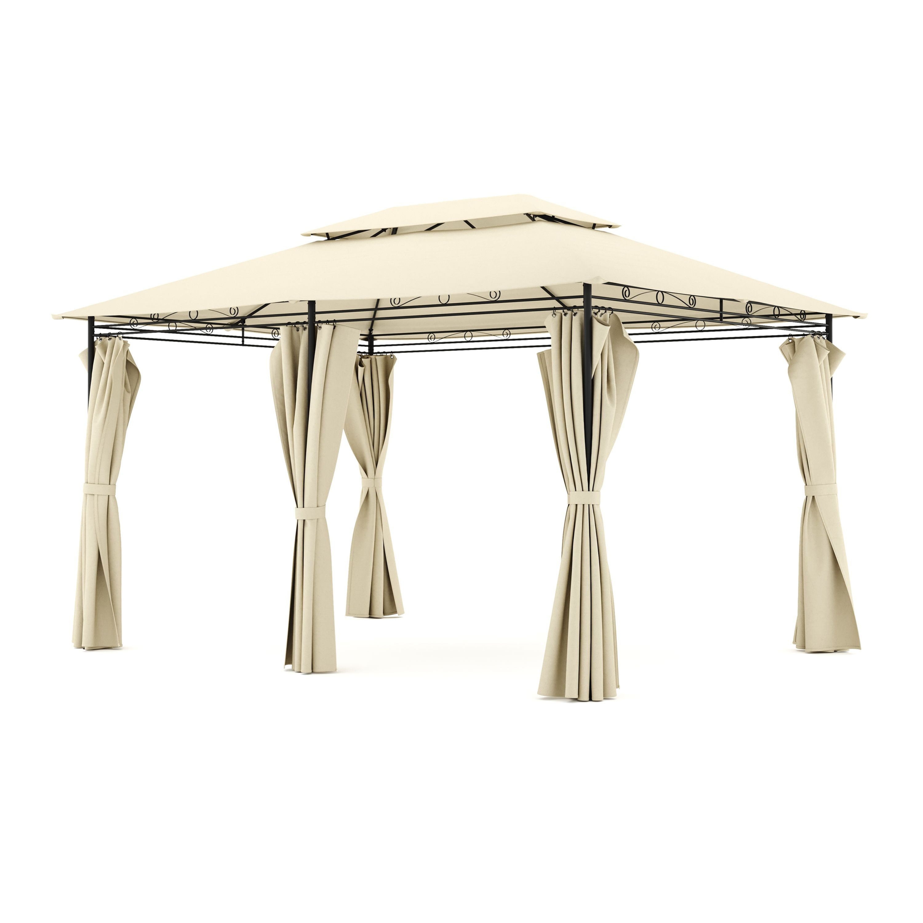 AMALIE Gartenpavillon 4 x 3 m Beige