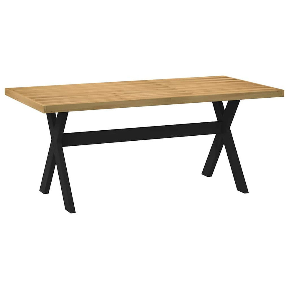 Miniaturbild: Esstisch NOAIN X-Form-Beine 180x90x75 cm Massivholz Kiefer