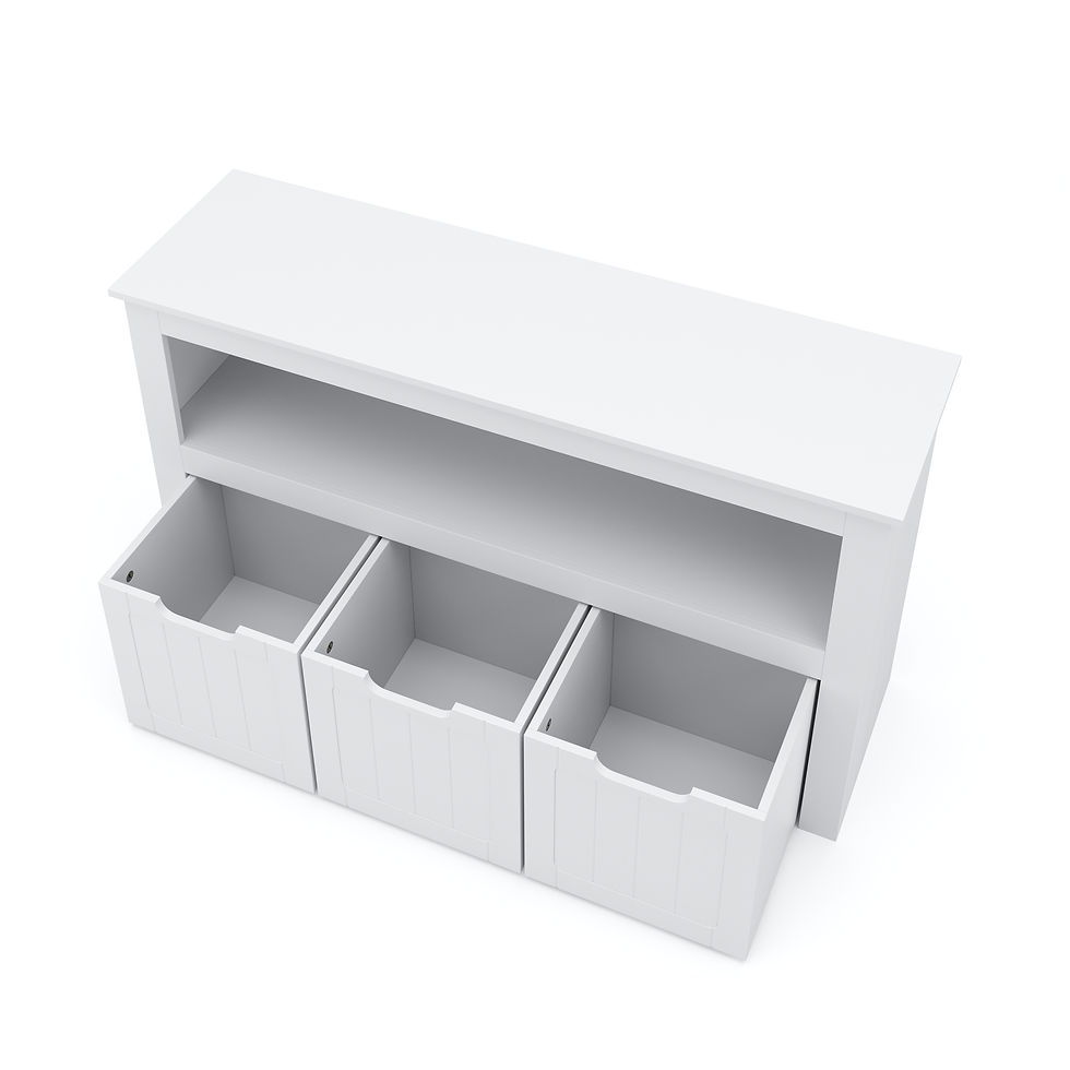 Miniaturbild: Kinderregal mit Rollboxen 100 x 60 cm weiss