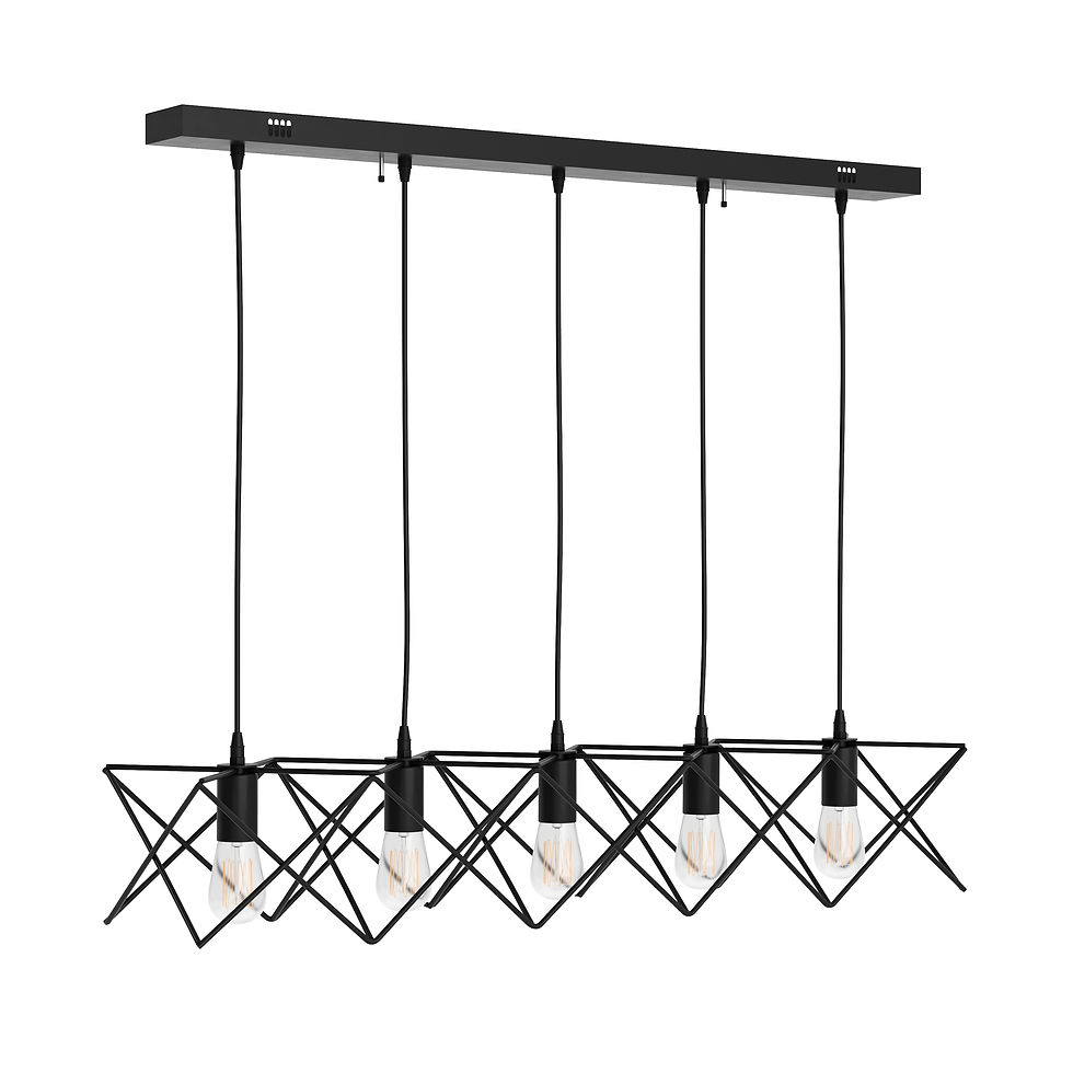Miniaturbild: Hängelampe SOLARA 5 Lampen schwarz