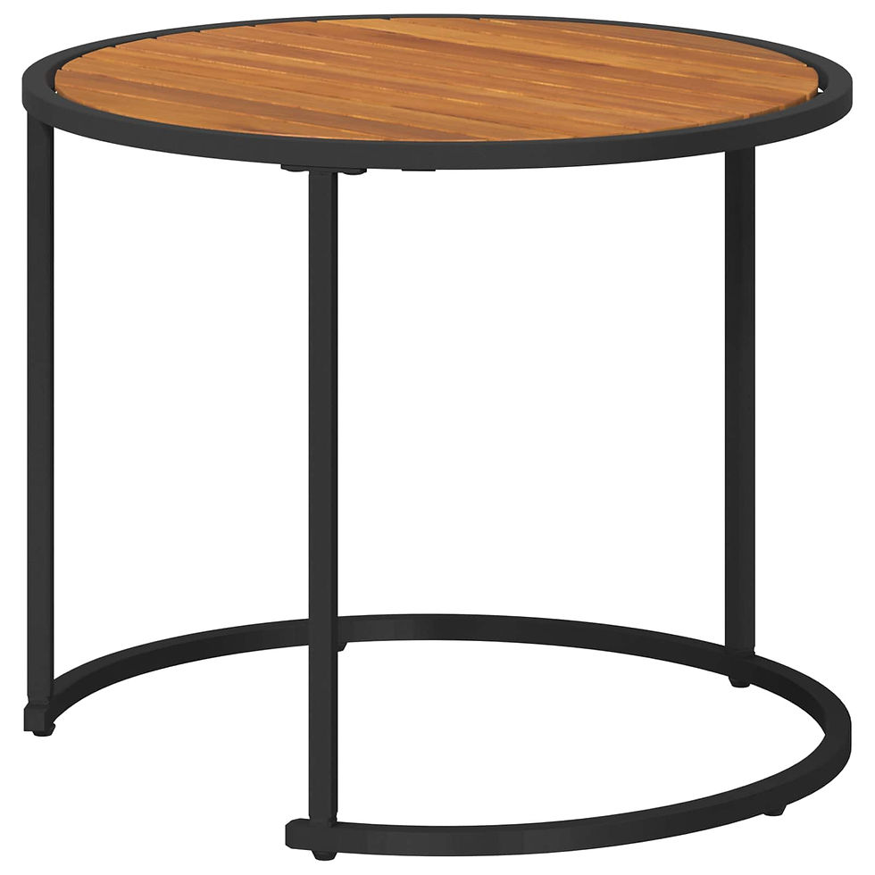 Miniaturbild: Kaffeetisch Set 2 stk. Natürlich und Schwarz 55 x 55 x 45 cm