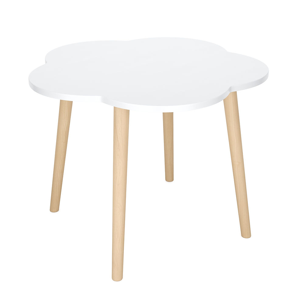 Miniaturbild: Kindertisch DREAMYCLOUD mit 2 Hockern weiss/natur