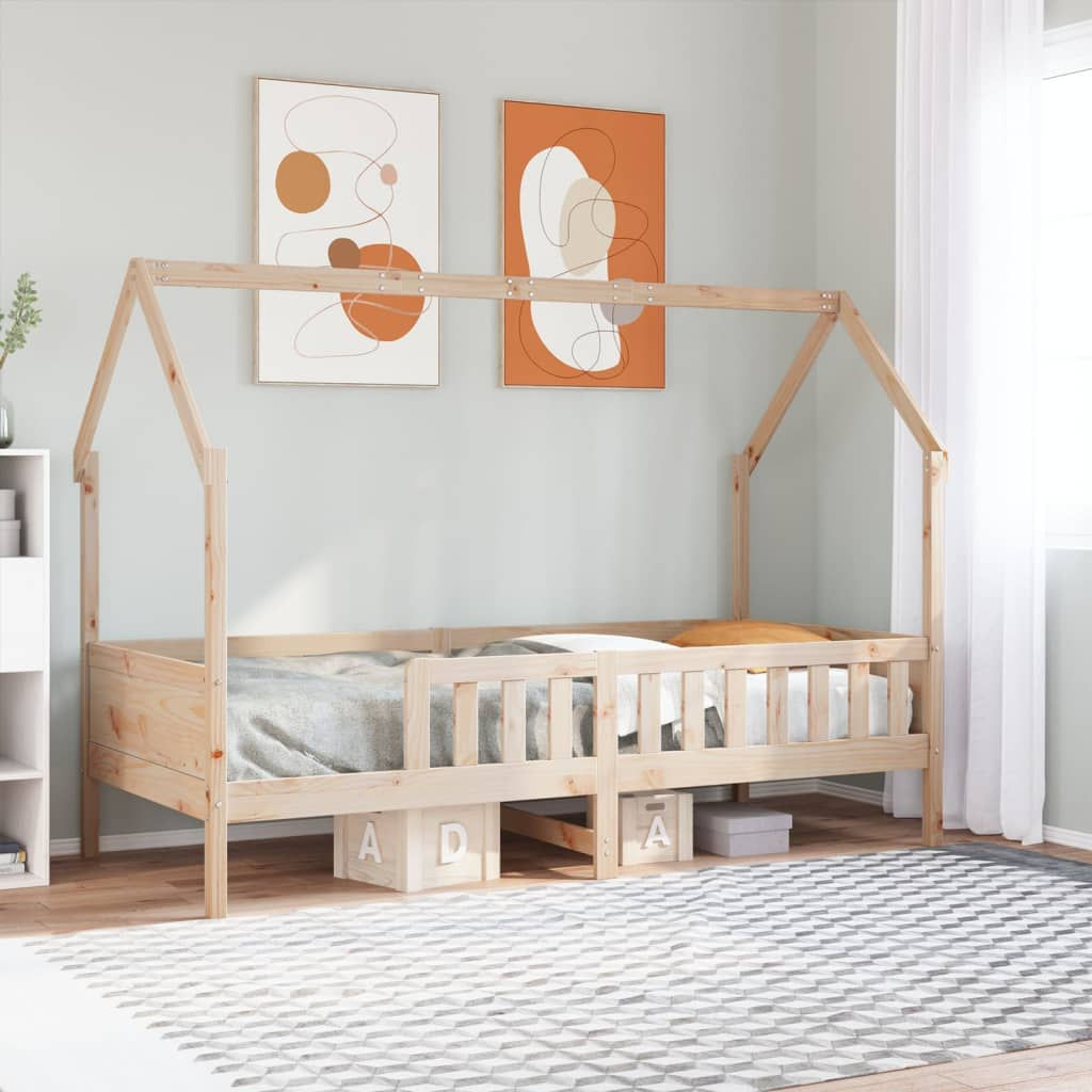 Kinder-Hausbett 90x190 cm Massivholz Kiefer