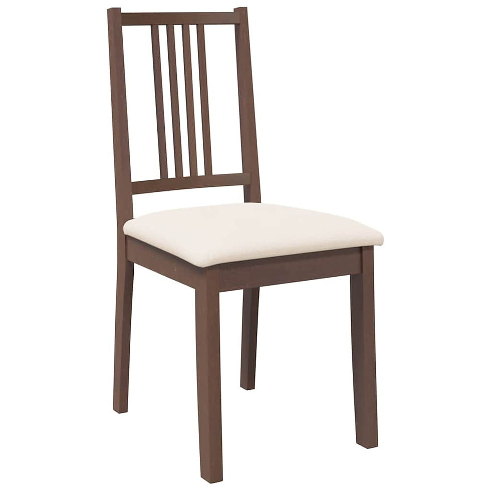 Miniaturbild: Esszimmerstühle mit Kissen 2 Stk. Braun Massivholz Gummibaum