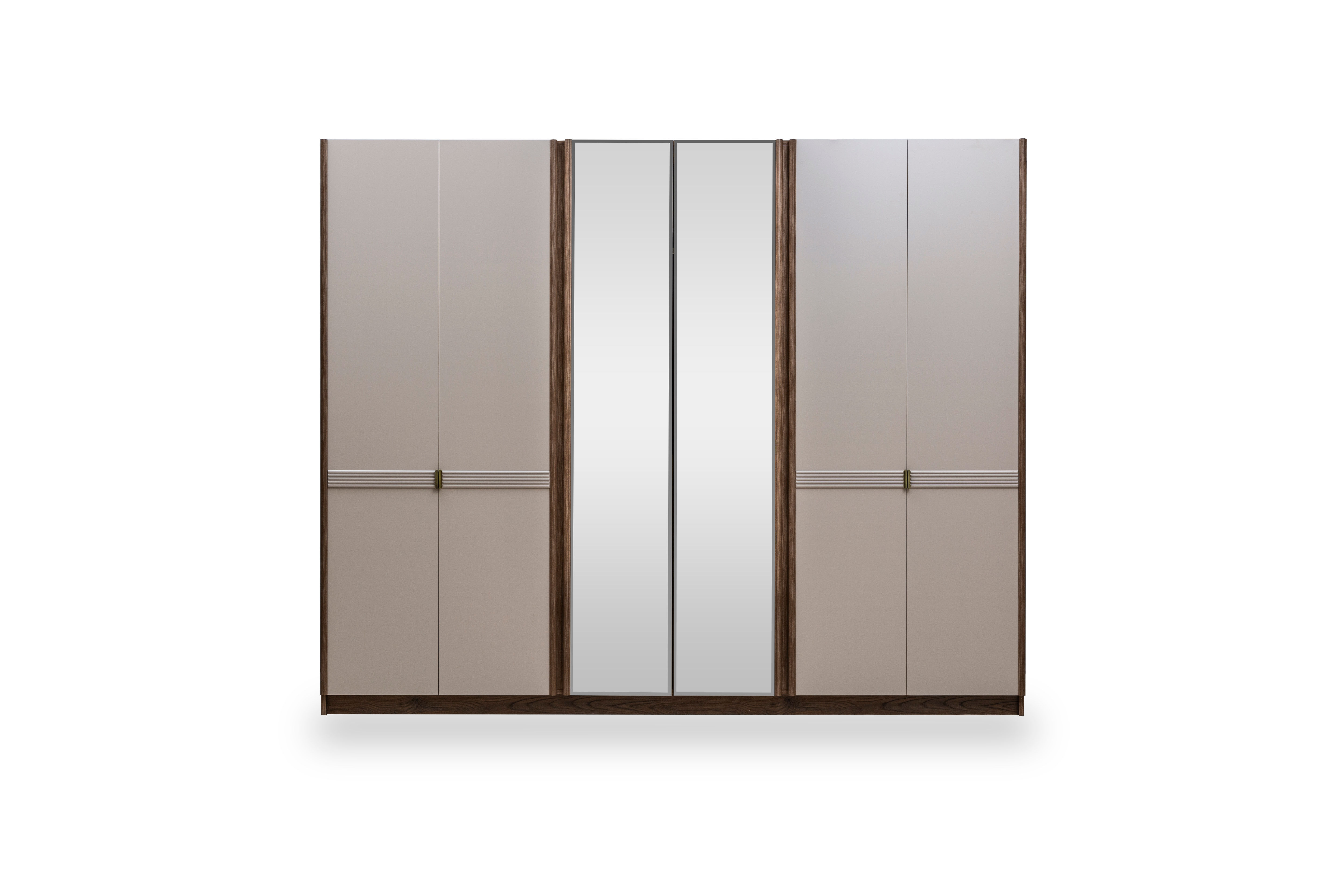 Tilsim Kleiderschrank mit Nussbaum- und Beige-Kombination