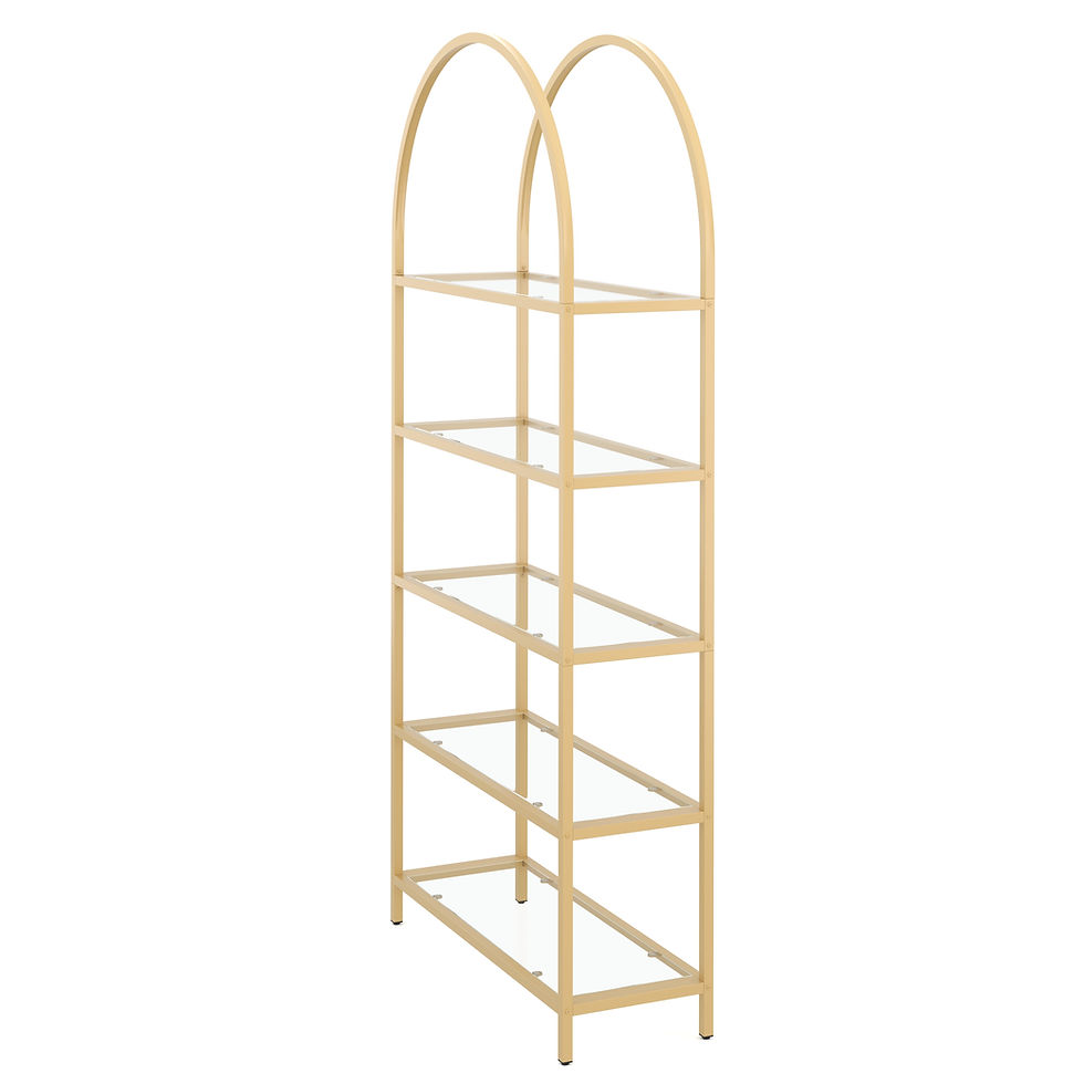 Miniaturbild: Bücherregal Glas Tyro 83 x 183 cm Gold