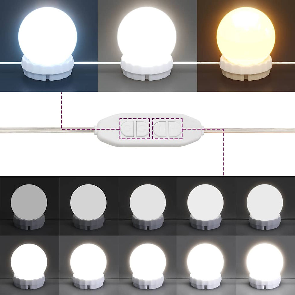 Miniaturbild: Schminktisch mit LED-Beleuchtung Räuchereiche 100x40x120 cm