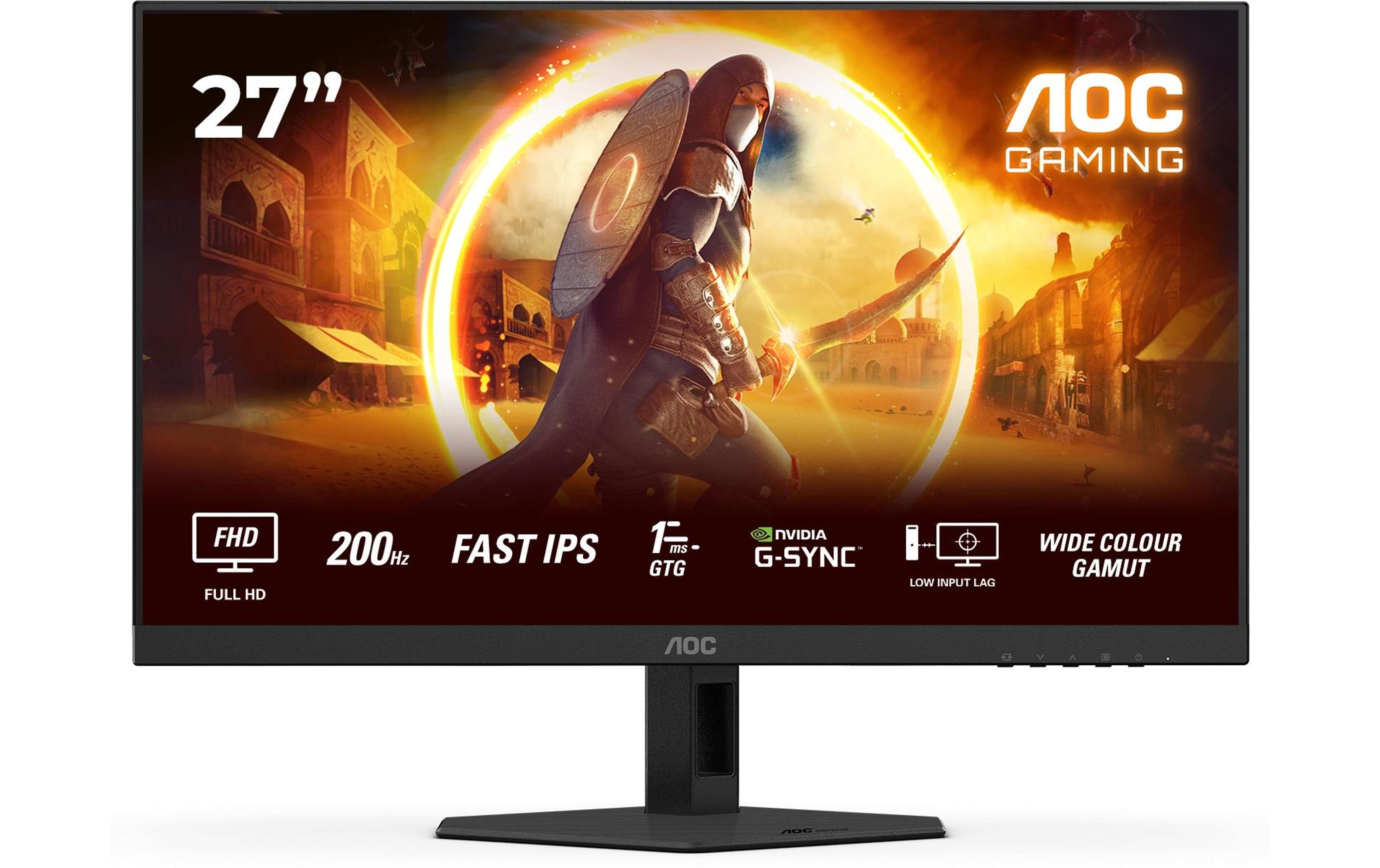 AOC Monitor 27G4HRE 27 , 1920 x 1080 (Full HD) – 200 Hz, Speakers, HDMI, DP