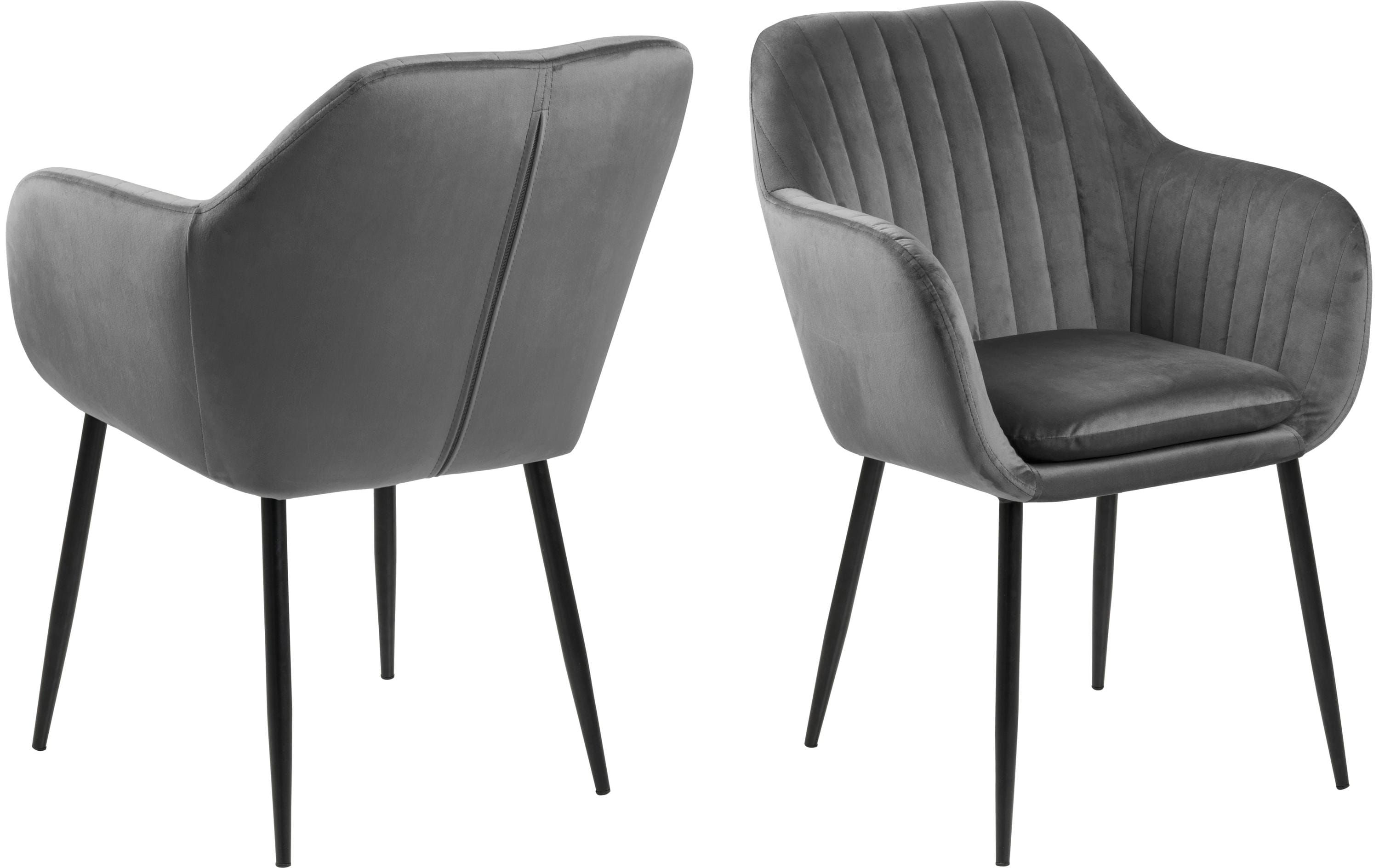 AC Design Stuhl Emilia Dunkelgrau – Stahl, 57x61x83 (WXDxH), Dunkelgrau