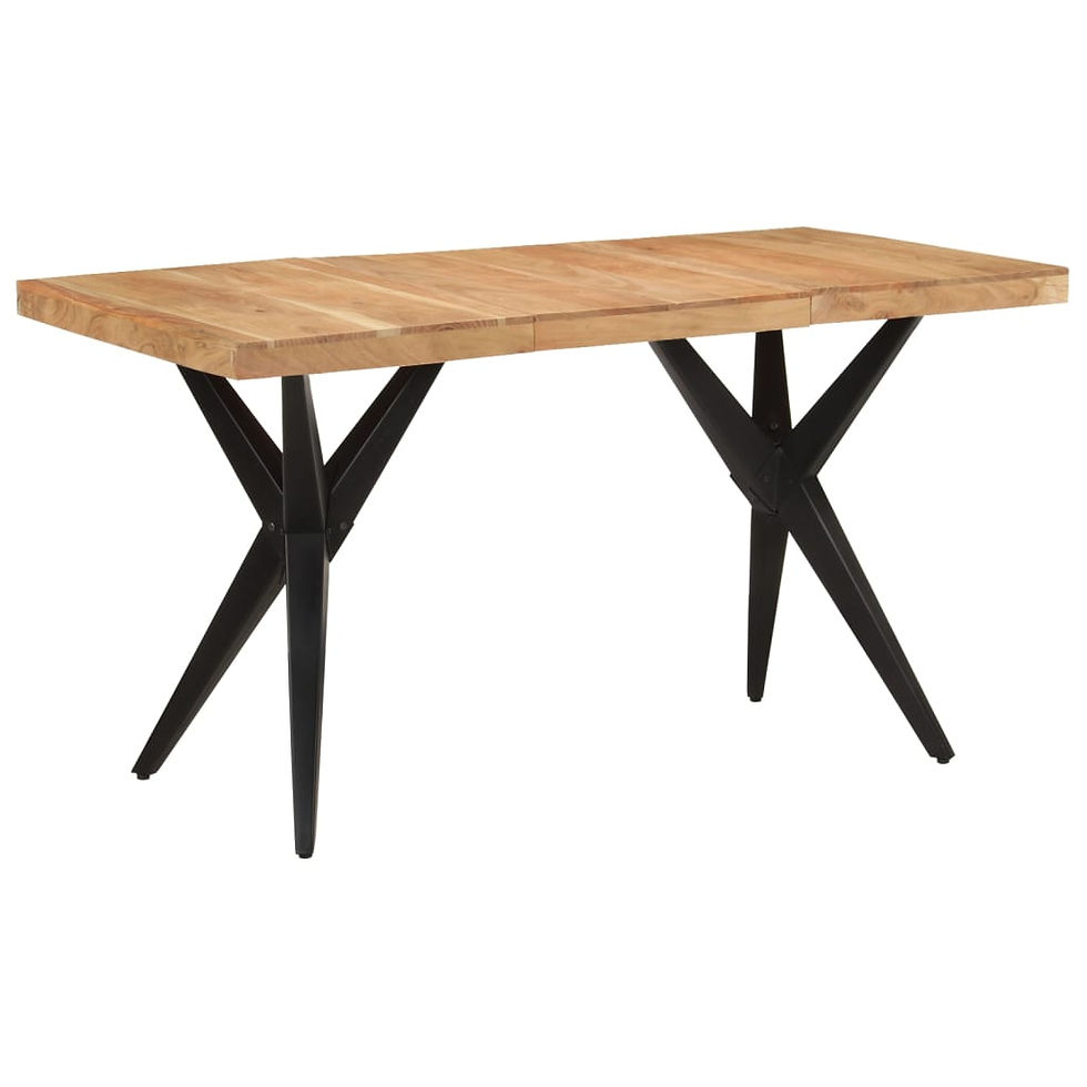 Miniaturbild: Esstisch Schwarz 140x70x76 cm Massivholz Akazie