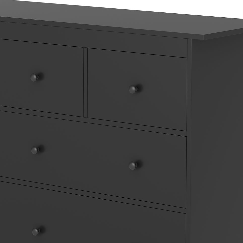 Miniaturbild: Kommode Adalie 8 Schubladen Schwarz 160 x 96 cm