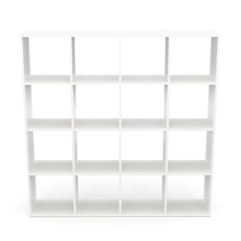 Miniaturbild: Bücherregal Raumteiler Nima 16 Fächer 142 x 142 cm Weiss