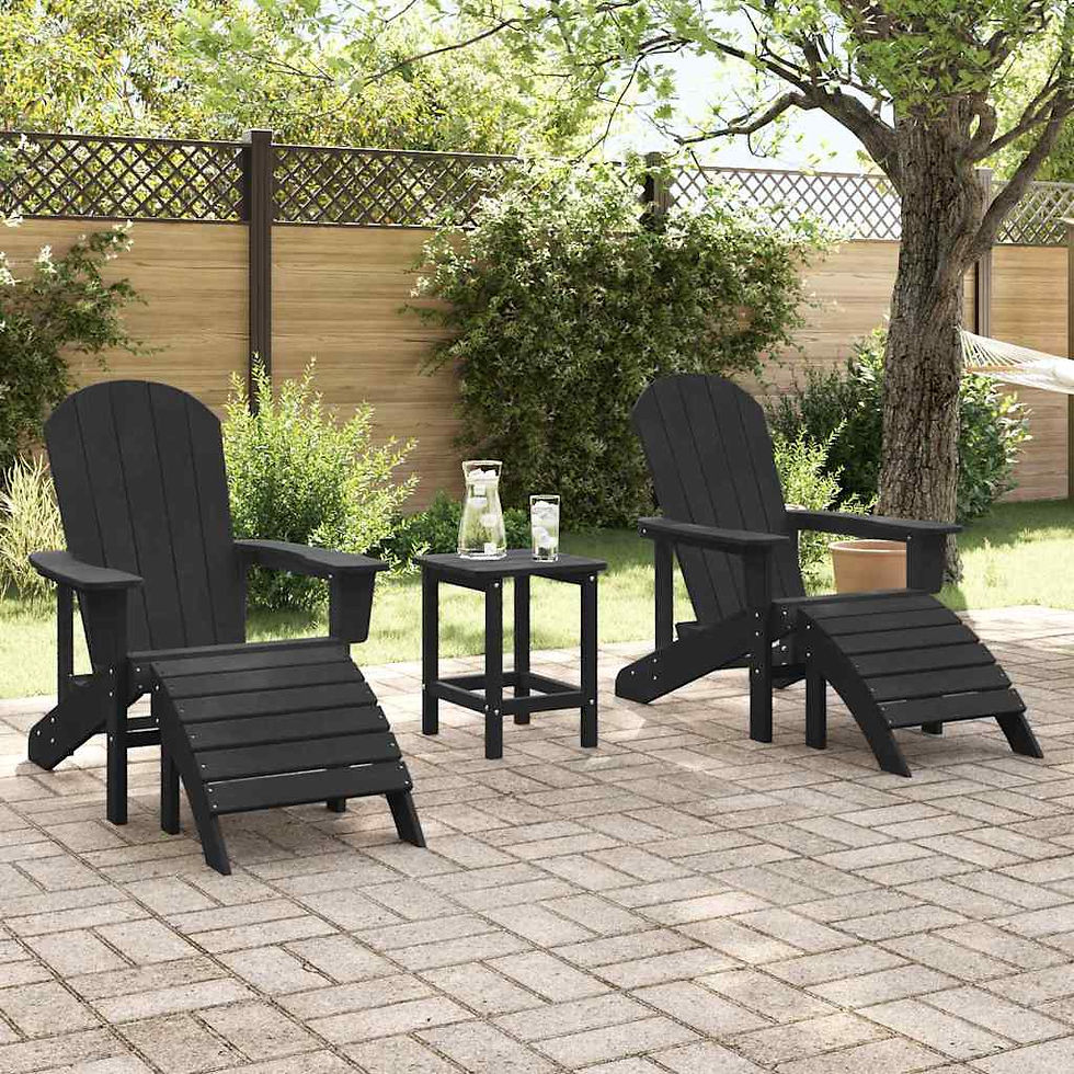Miniaturbild: Gartenstuhl 2 stk. Schwarz Polyethylen