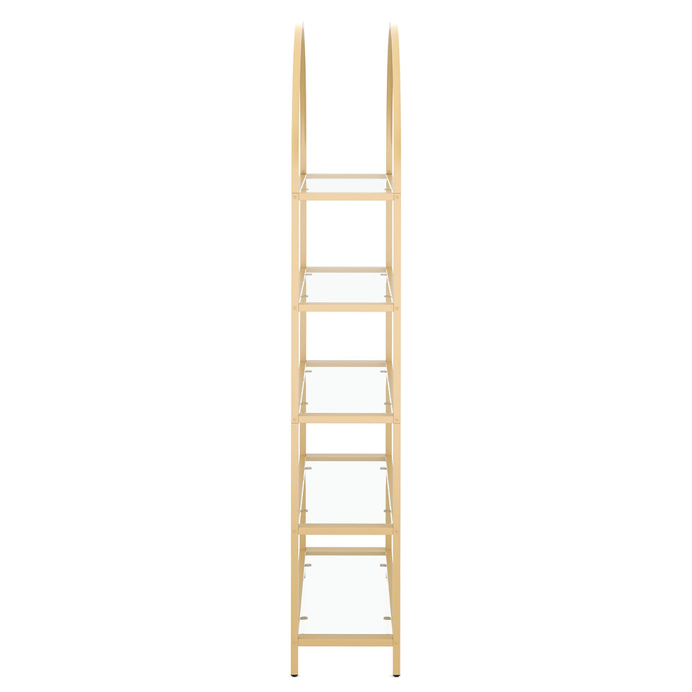 Miniaturbild: Bücherregal Glas Tyro 83 x 183 cm Gold