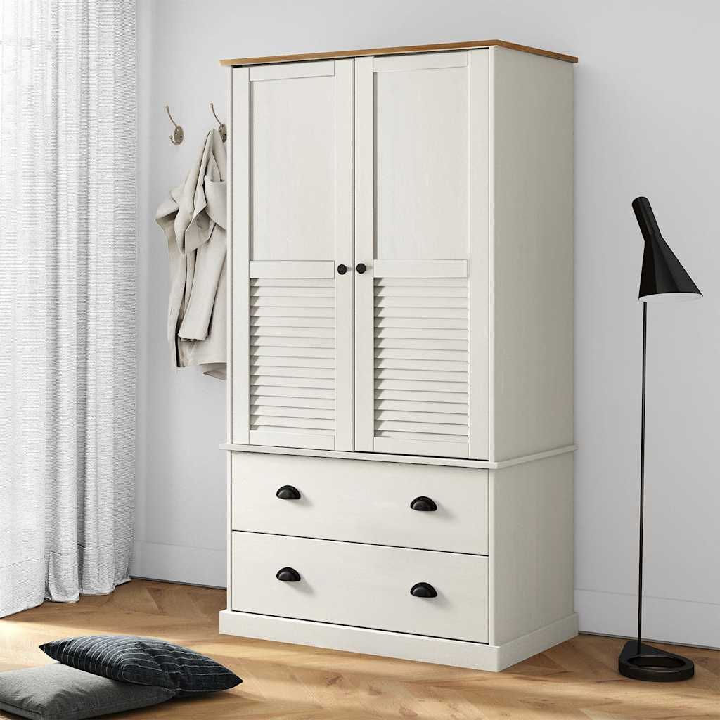 Weisser Kleiderschrank VIGO mit Jalousiefront im Schlafzimmer