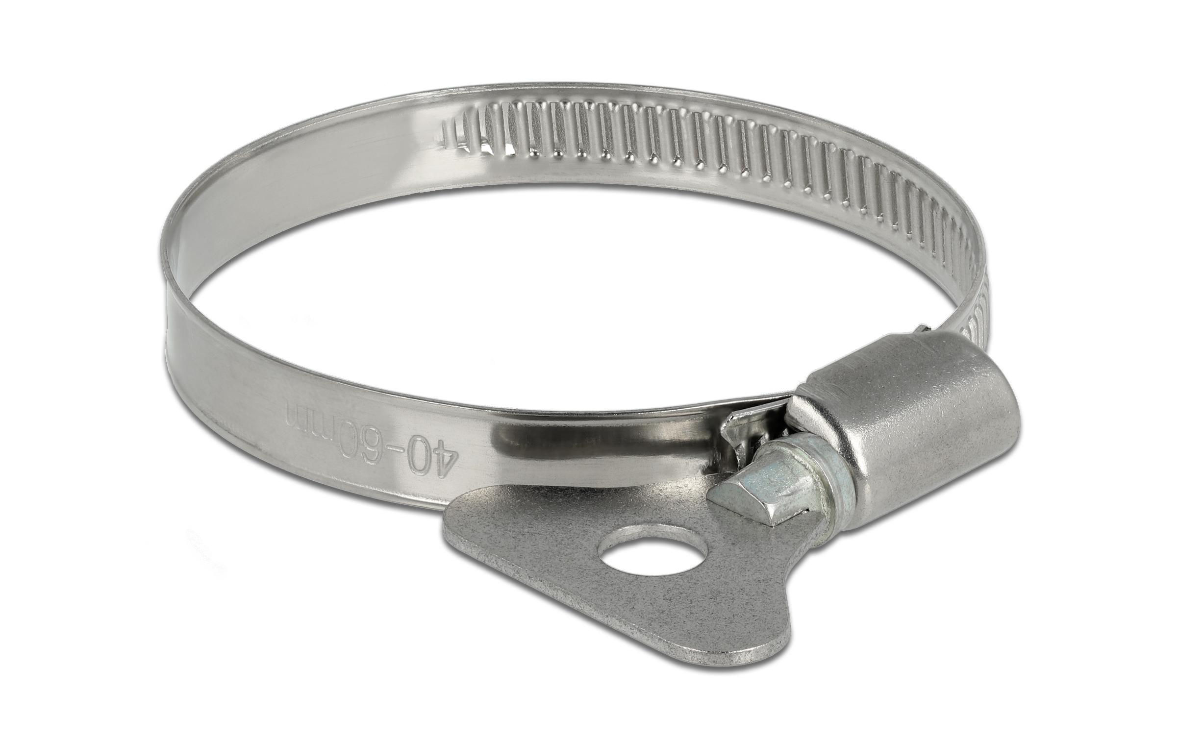 Delock Schlauchschelle 40-60 mm 10 Stück – mit Flügelmutter, Metall