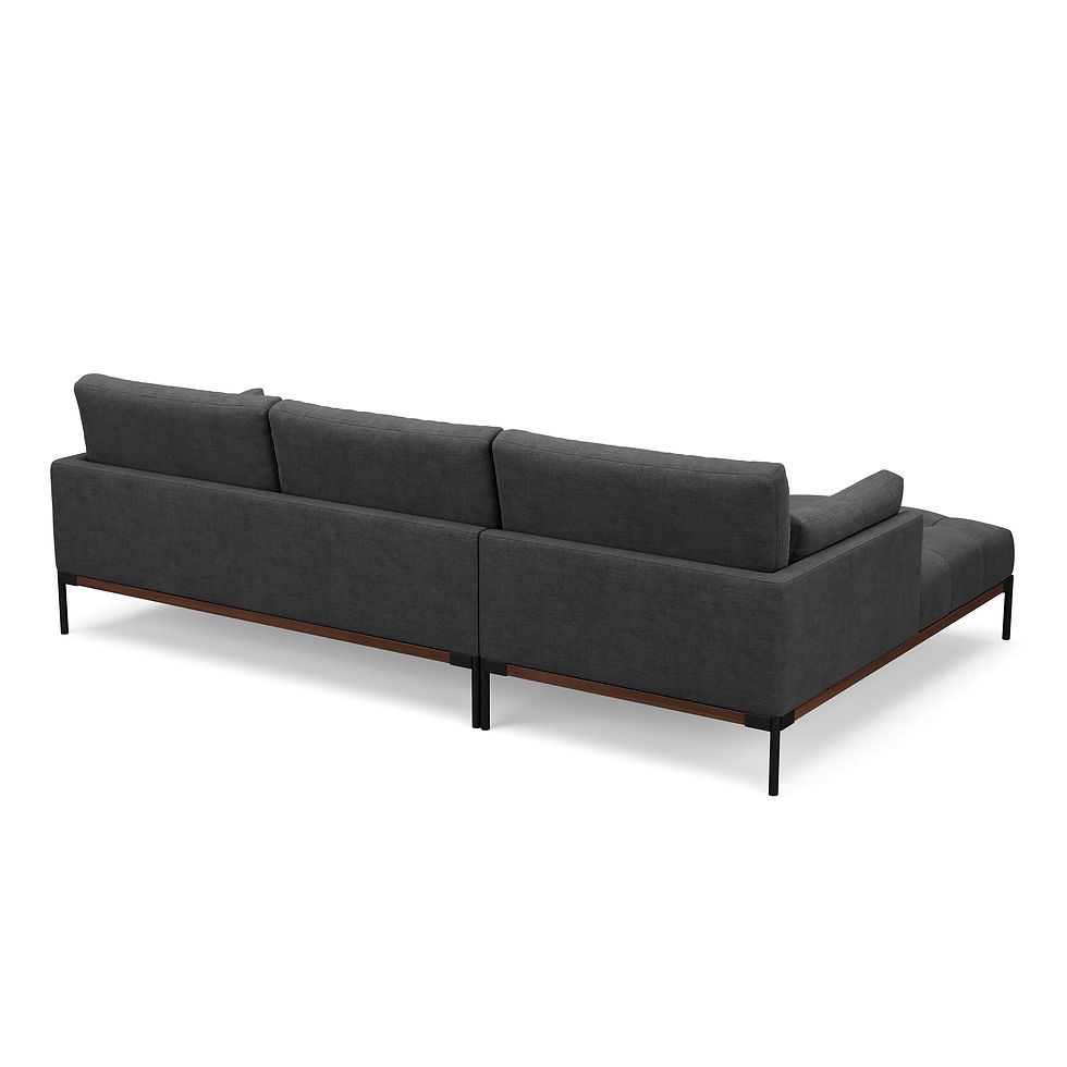 Miniaturbild: Ecksofa TIMBER links Anthrazit mit Recamiere und Kissen