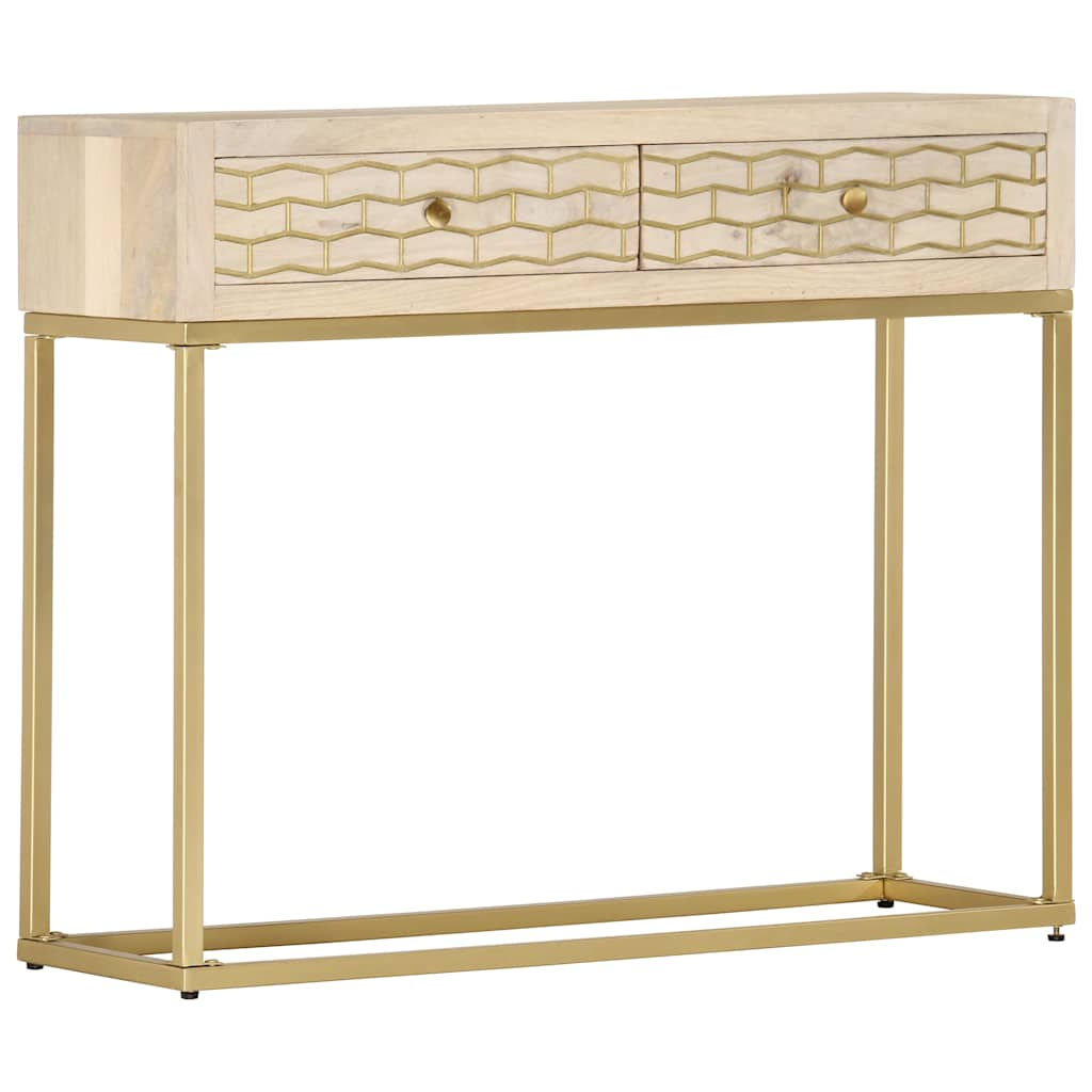 Konsolentisch Golden 90 × 30 × 75 cm Massivholz Mango
