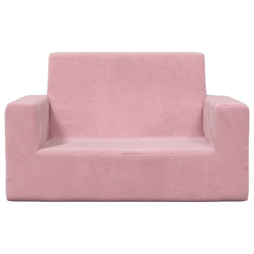 Miniaturbild: Kindersofa 2-Sitzer Rosa Weich Plüsch
