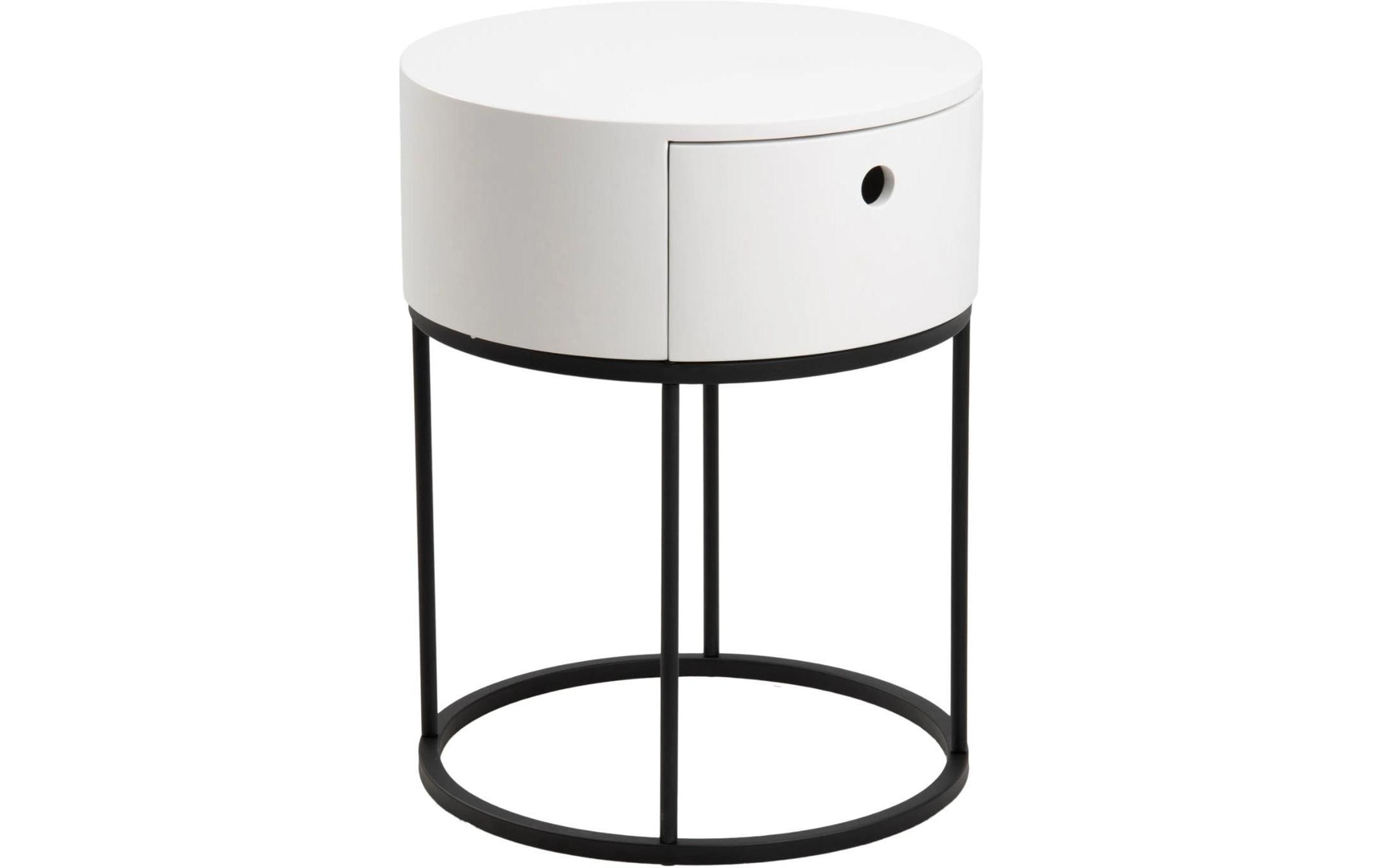 AC Design Nachttisch Polo Ø 40 x 51 cm, Schwarz/Weiss