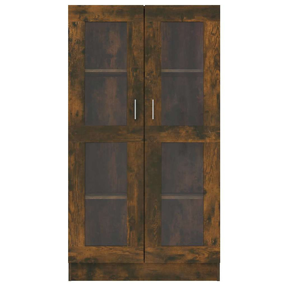 Miniaturbild: Vitrinenschrank Räuchereiche 82,5x30,5x150 cm Holzwerkstoff