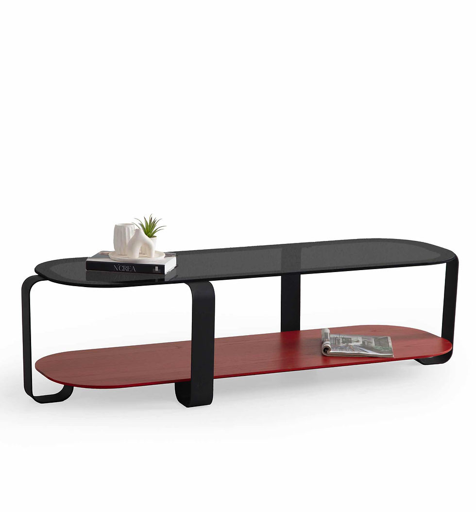 Miniaturbild: Nussbaum Couchtisch Set Rot