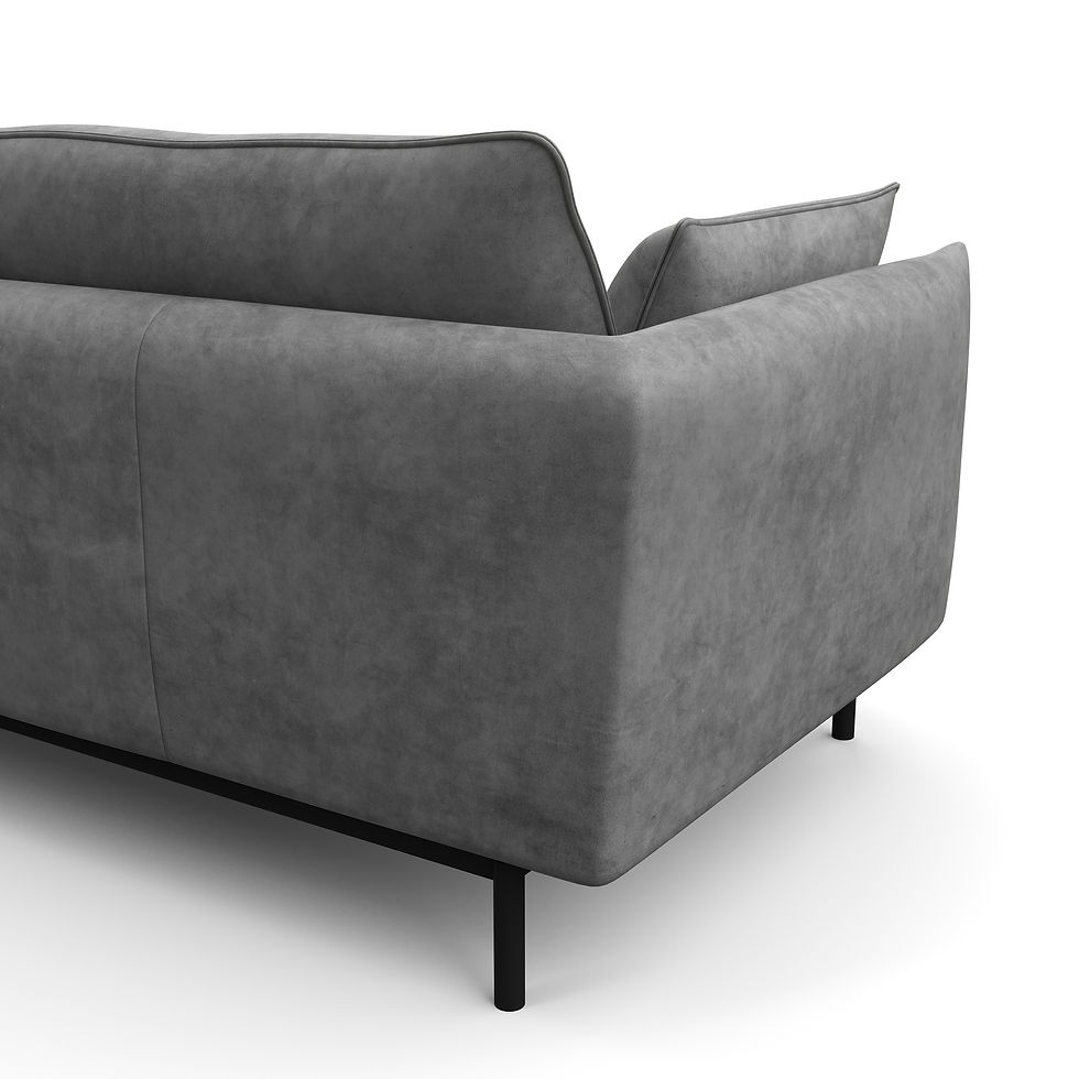 Miniaturbild: Ecksofa Elvis rechts grau in edler Lederoptik