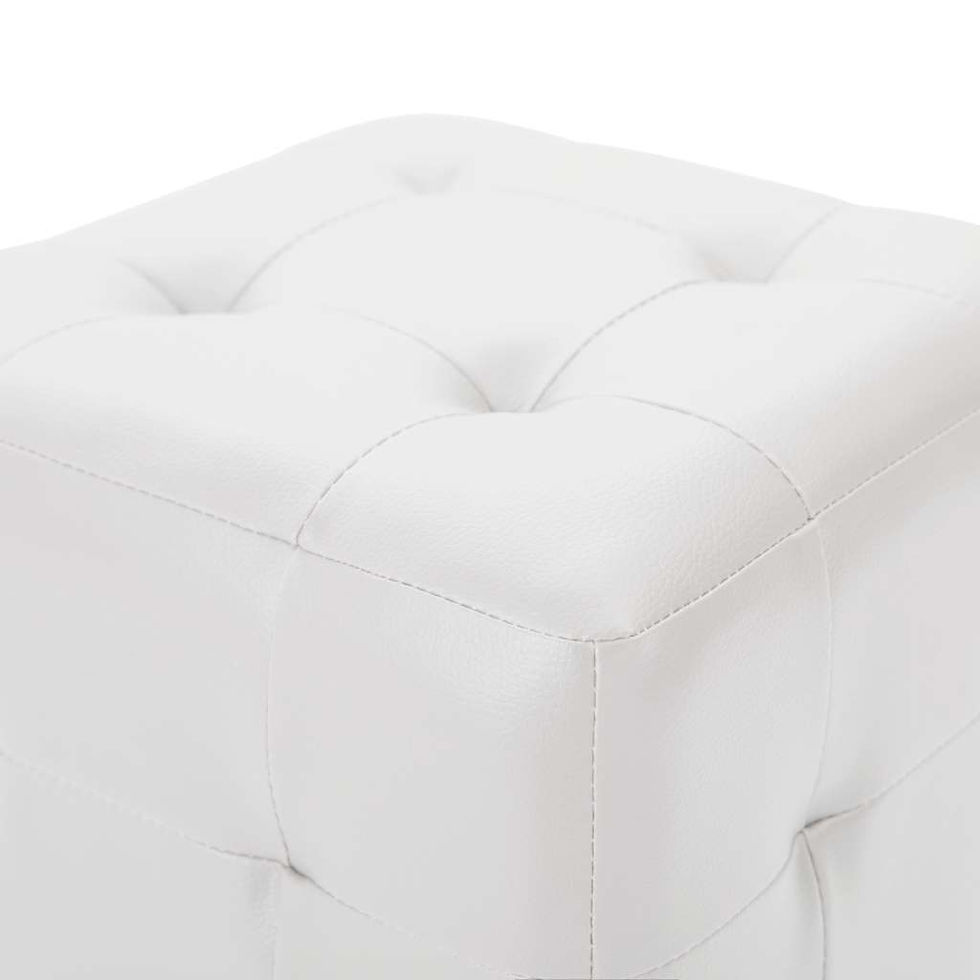 Miniaturbild: Pouf 2 Stk. Weiß 30x30x30 cm Kunstleder
