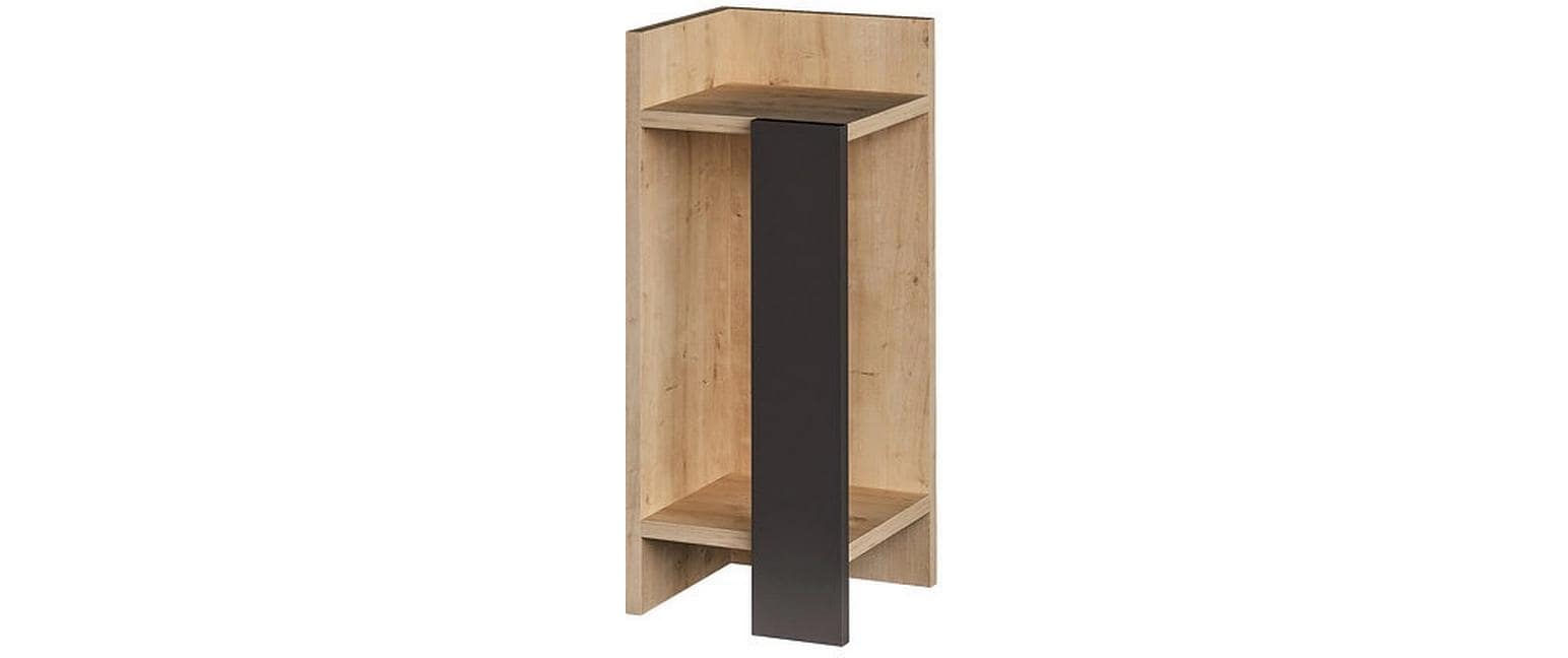 Woody Fashion Nachttisch Elos Links 25 x 60 x 27 cm, Anthrazit/Nature