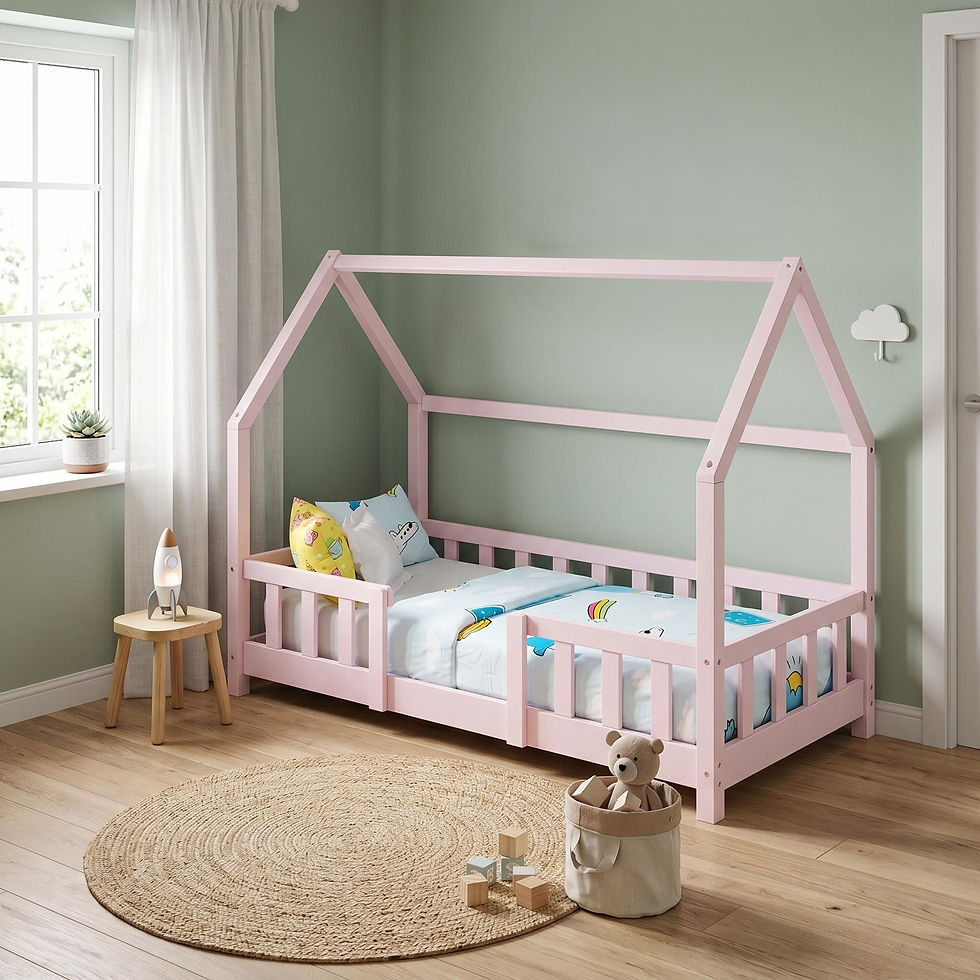 Miniaturbild: Kinder-Hausbett MAISON 70 x 140 cm rosa