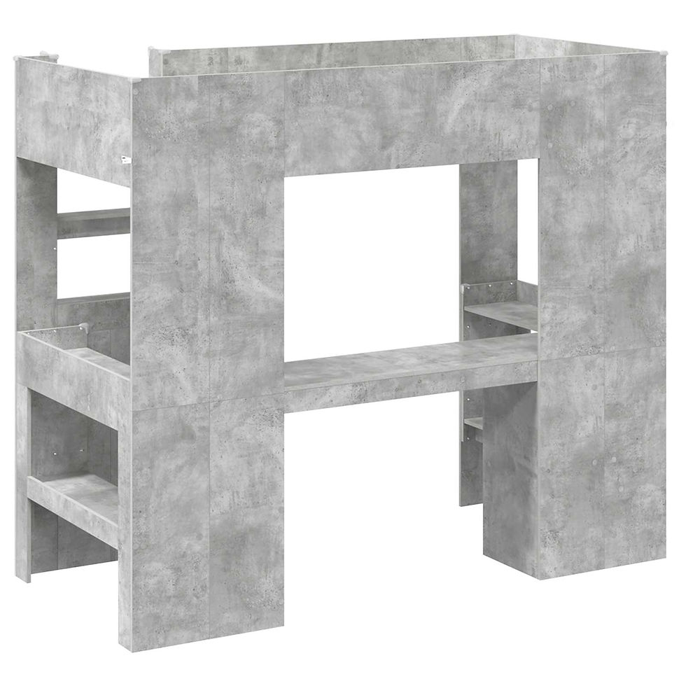 Miniaturbild: Etagenbettgestell mit Schreibtisch Beton Grau 80 x 200 cm
