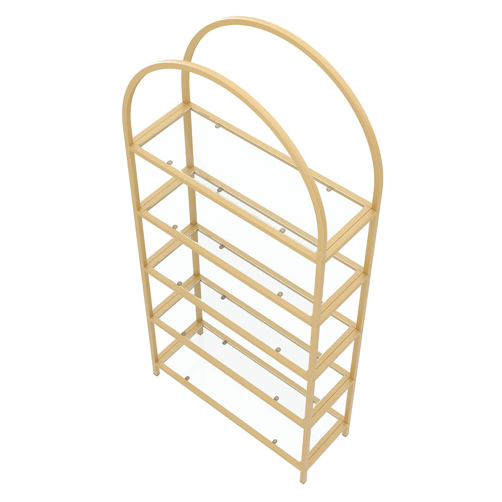 Miniaturbild: Bücherregal Glas Tyro 83 x 183 cm Gold