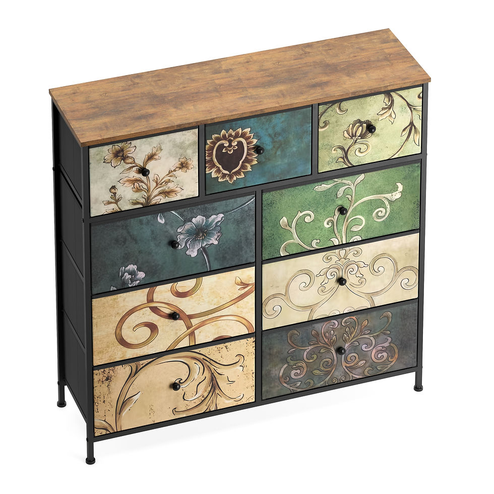 Miniaturbild: Kommode Vintage FIORELLA 9 Schubladen 100 x 100 cm