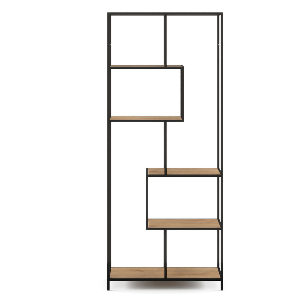 Miniaturbild: Bücherregal Seaford 77 x 185 cm Braun Schwarz