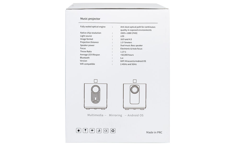 Miniaturbild: FTM Projektor Pro – 300 ANSI-Lumen, 5000:1, Wifi6 Dual, 16:9,