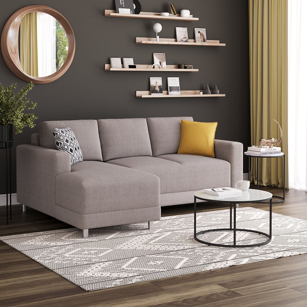 Modernes Wohnzimmer mit ERIN Ecksofa Graubeige