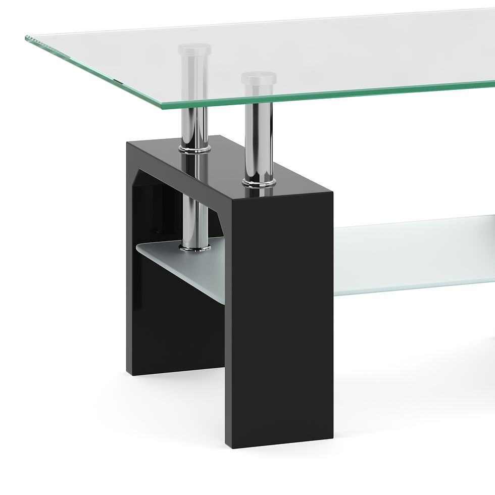 Miniaturbild: Beistelltisch Glas Cassian 100 x 60 x 45 cm Schwarz