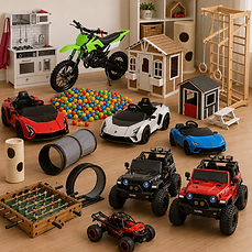 Buntes Kinderzimmer mit Spielmöbeln und Aufbewahrungslösungen