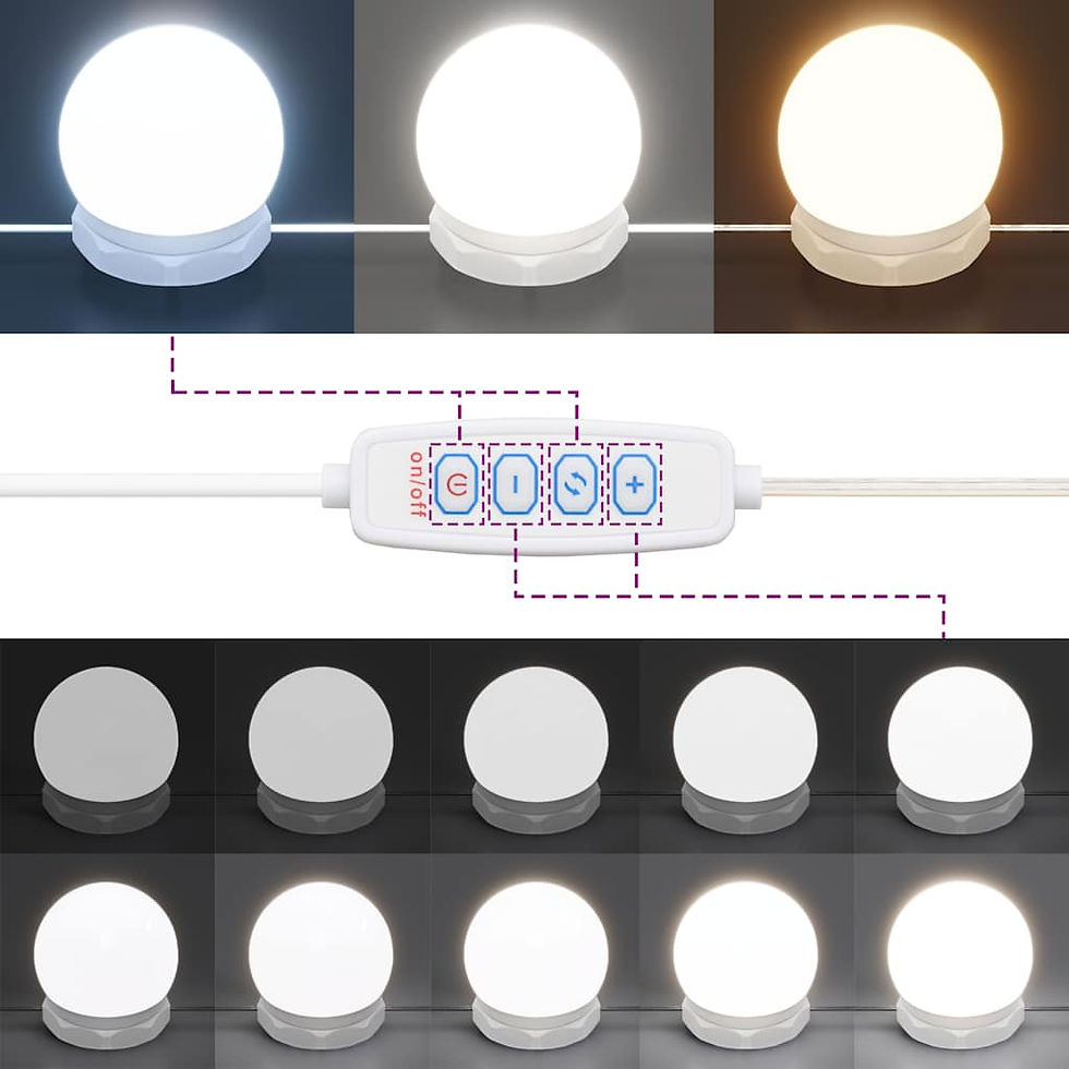Miniaturbild: Schminktisch mit LED-Leuchten Weiß 96x40x142 cm