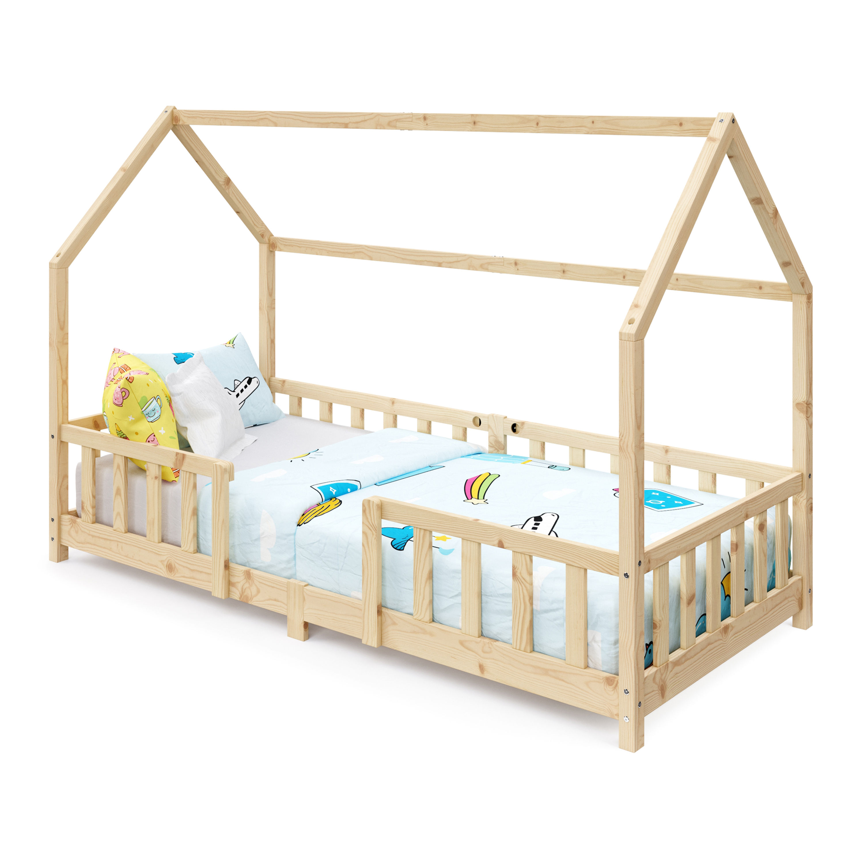 Kinder-Hausbett MAISON 90 x 200 cm natur
