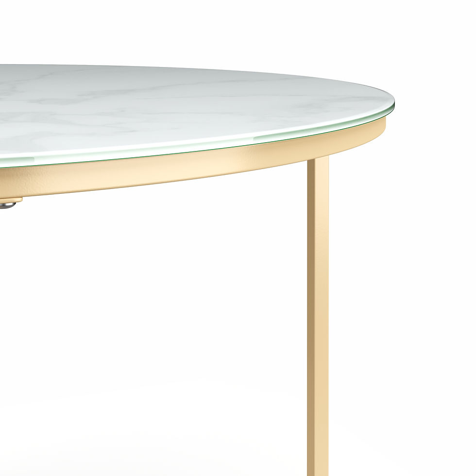 Miniaturbild: Beistelltisch Glas Amara Rund 80 x 45 cm Weiss Gold