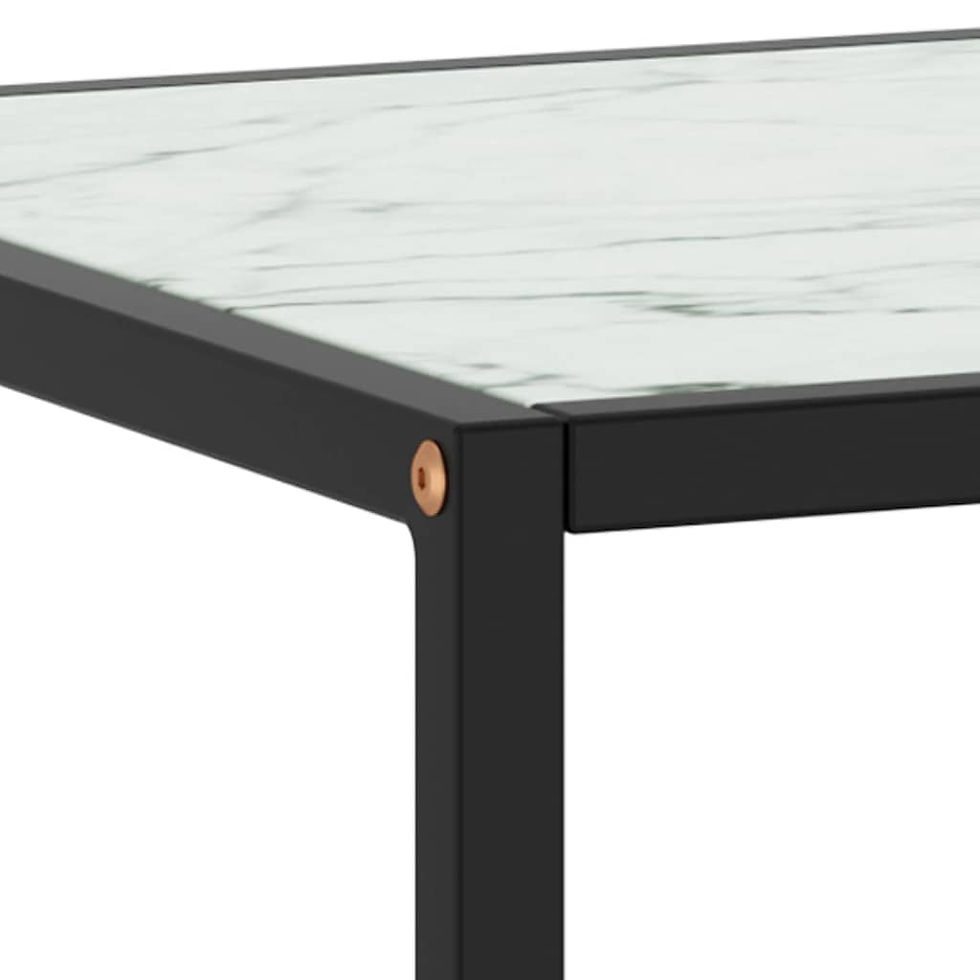 Miniaturbild: Couchtisch Schwarz mit Weißem Glas Marmor-Optik 90x90x50 cm