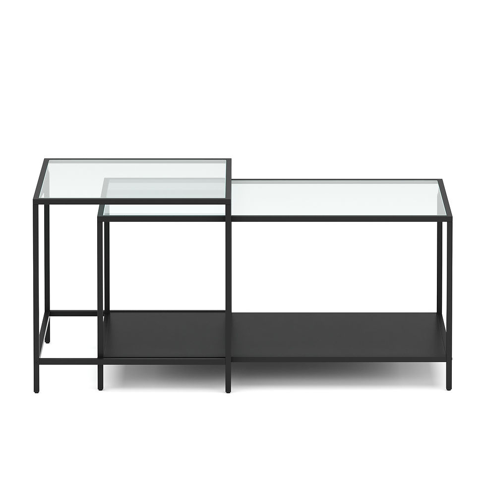 Miniaturbild: Beistelltisch Glas Nite 2-teilig Schwarz
