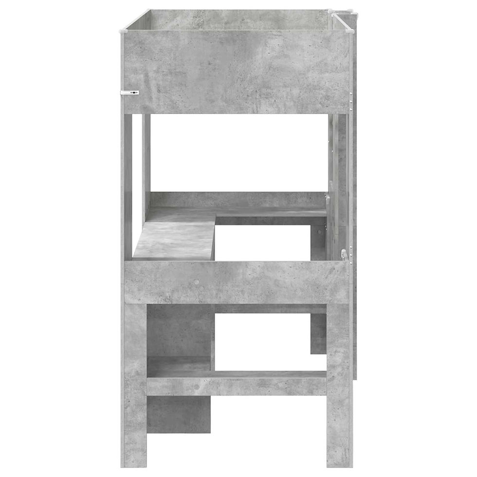 Miniaturbild: Etagenbettgestell mit Schreibtisch Beton Grau 80 x 200 cm