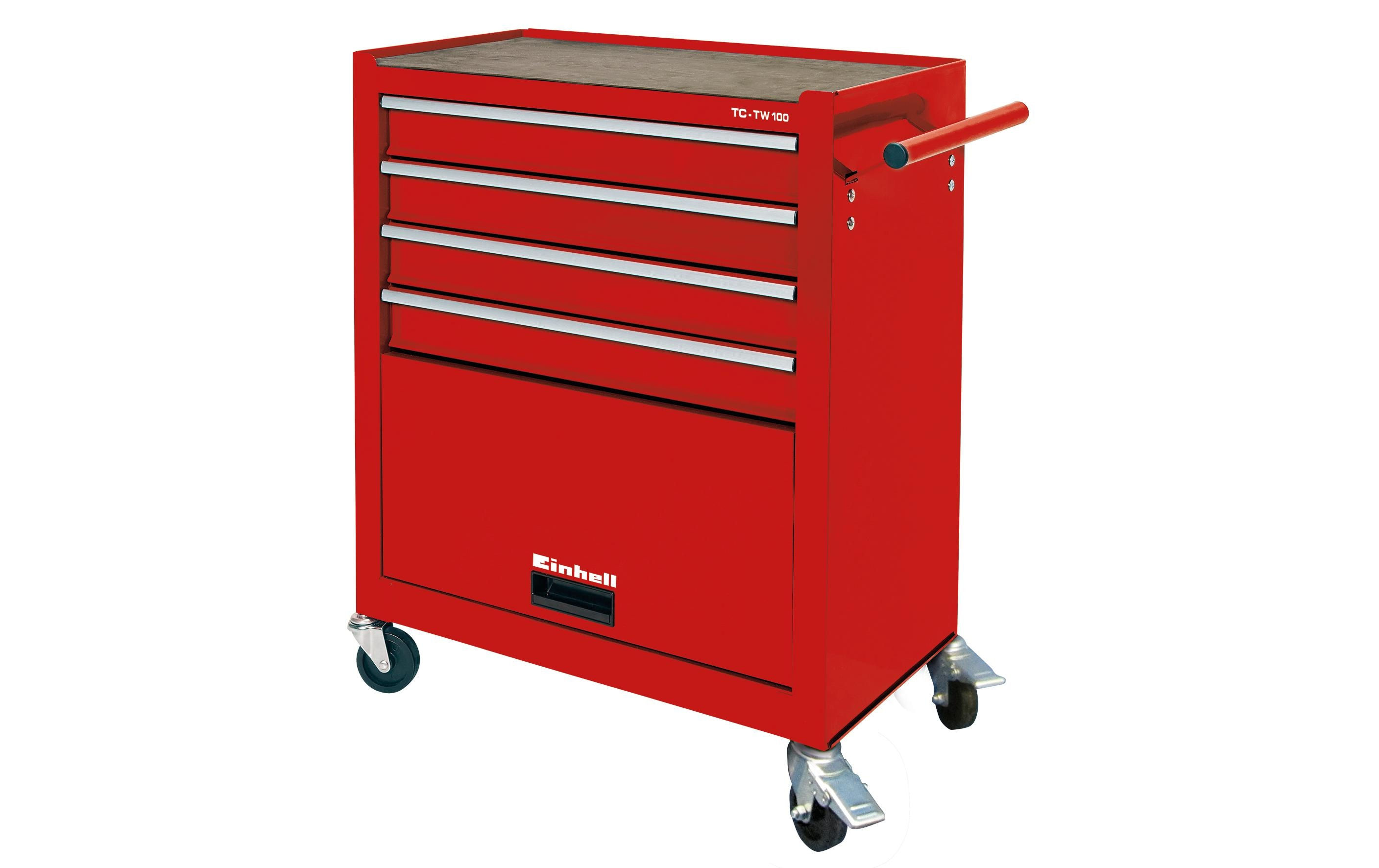Einhell Werkstattwagen TC-TW 100 leer – 4 Schubflächen, 4 Leichtlaufräder