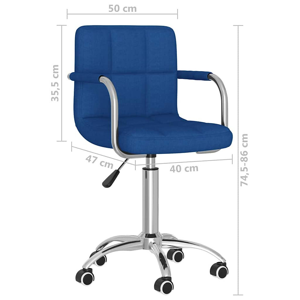 Miniaturbild: Kompakter Büro-Drehstuhl mit Stoffpolster, blau