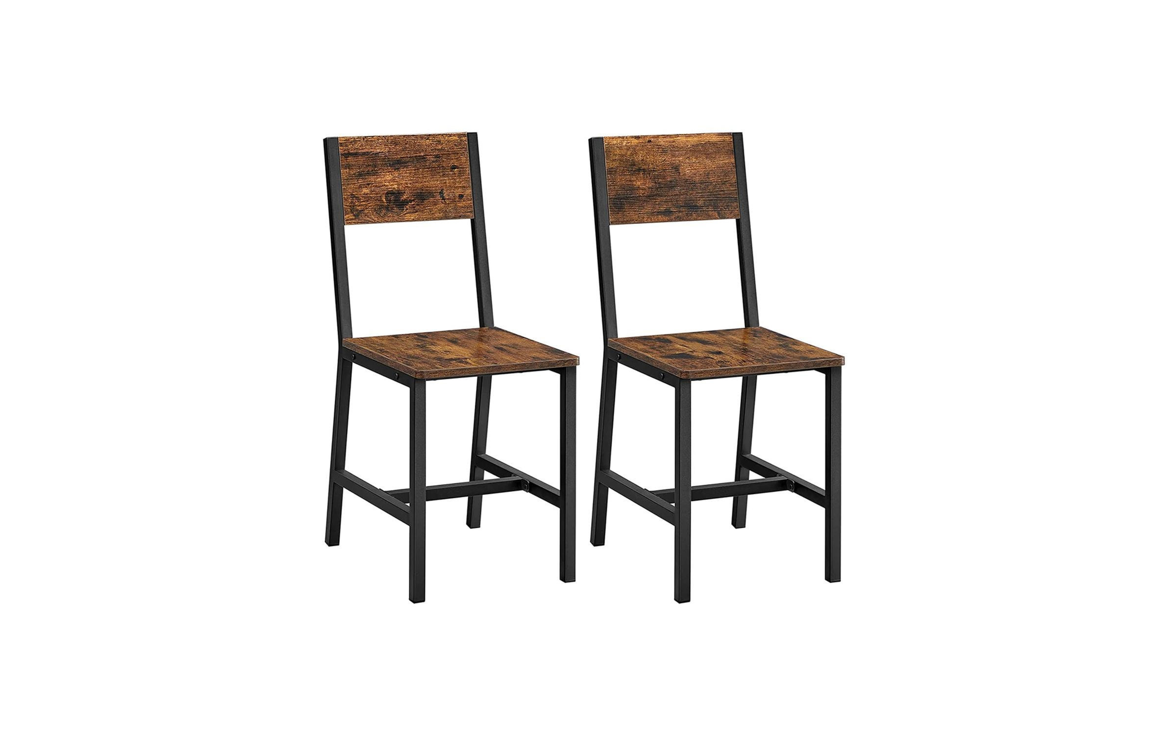 VASAGLE Esszimmerstühle Schwarz – 87.6x50x36 cm (LxBxH), Holz, Stahl