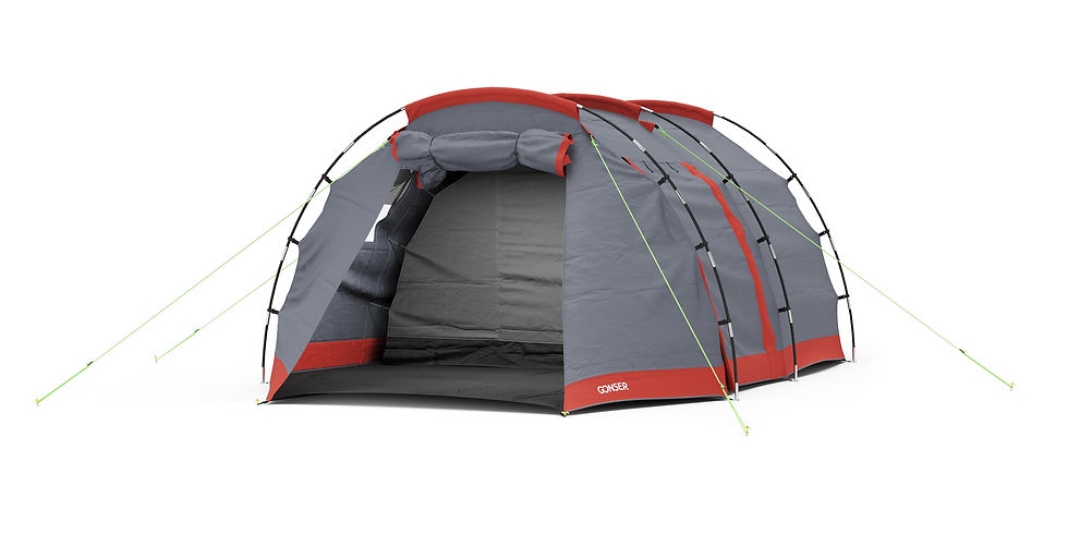 Miniaturbild: Outdoor Tunnelzelt anthrazit rot